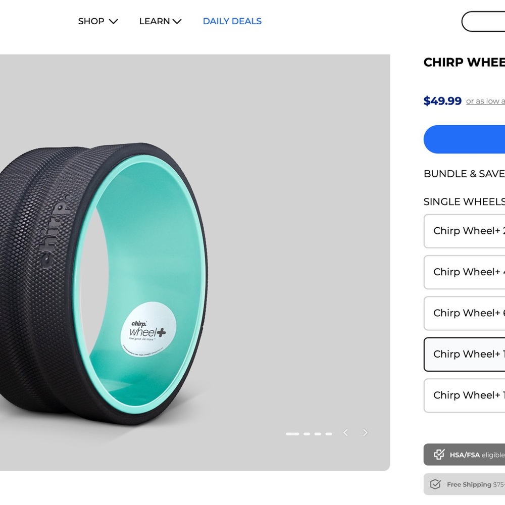 Chirp Wheel+ Black and Teal Back Roller